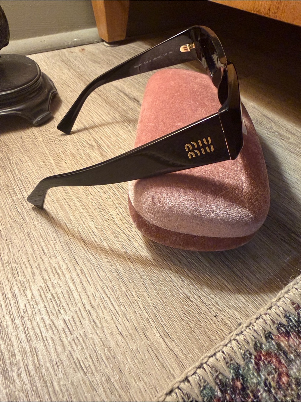 Miu Miu Camel Acetate Cat Eye Sunglasses SMU 06Y Black Ardesia - Picture 15 of 16